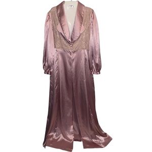 Vintage Eve Stillman Robe Womens Petite Dressing Gown Satin Lace Feminine Retro